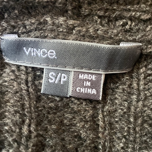 VINCE oversized shawl cardigan Charcoal Brown S/P - Picture 6 of 7